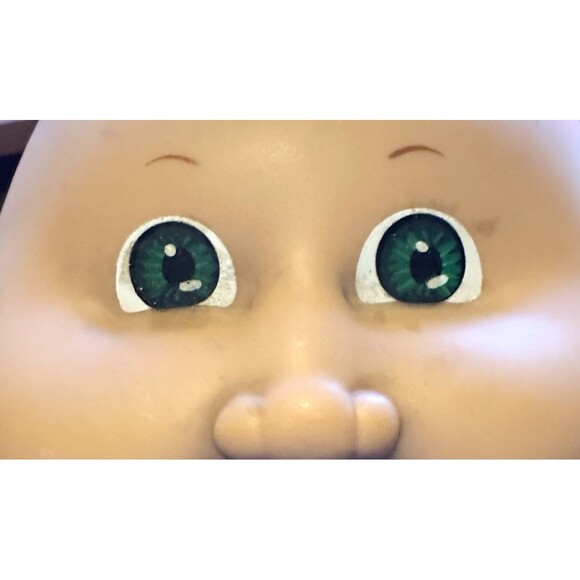 VTG 1982  Cabbage Patch Kids Preemie doll tuft Hair Blue green Eyes dimple - Picture 14 of 14